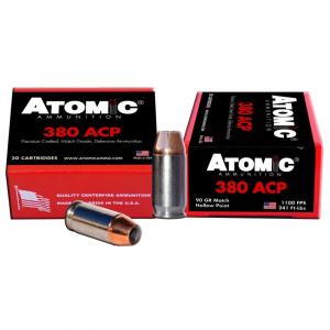 ATOMIC 00453 Pistol 380 Acp 90 Gr Hollow Point (hp) 20 Bx/ 10 Cs