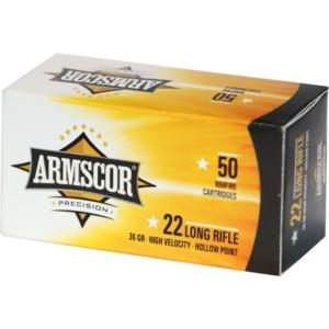 ARMSCOR 50015ph Rimfire 22 Lr 36 Gr High Velocity Hollow Point (hvhp) 50 Rd Box