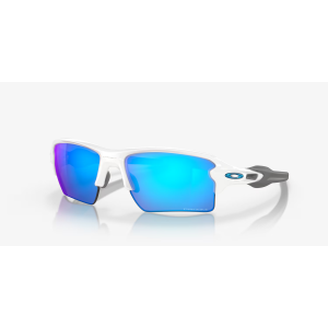 Oakley FLAK 2.0 XL Polished White Frame W/ PRIZM Sapphire Iridium Lenses Sunglasses