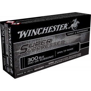 WINCHESTER Ammo Super Suppressed 300 Blackout 200 Gr Open Tip Range Subsonic Ammunition - 20rd Box