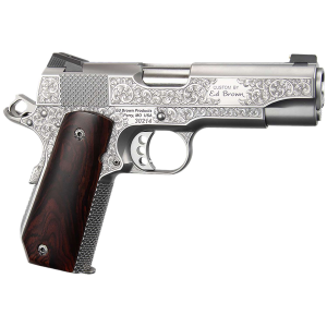 Ed Brown KCSSSIG Kobra Carry Signature Edition 45 ACP 7+1 4.25 Stainless Recessed Crown Barrel, Engraved Serrated Stainless Steel Slide &  Frame w/Beavertail, Cocobolo Grip