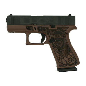 GLOCK 43X FS 9MM WFRONT RAILS CUSTOM ENGRAVED COUNTRY BOURBON CERAKOTE