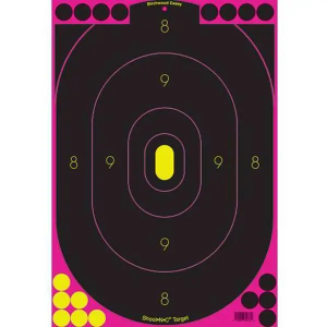 Birchwood Casey 34633 Shoot-N-C  Silhouette Hanging Adhesive Paper Target Pink Target Paper w/Black Target 12 x 18 100 Per Pack