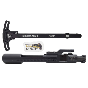 BHA Precision Complete AR-15 5.56/300 Black Nitride Logoed Bolt Carrier Group w/ Ambi Large Lever Charging Handle