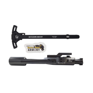 BHA Precision Complete AR-15 5.56/300 Black Nitride Logoed Bolt Carrier Group With AR-15 WarHammer Mod2 Black Micro Lever Ambi Black Charging Handle