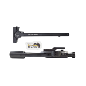 BHA Precision Complete AR-15 5.56/300 Black Nitride Logoed Bolt Carrier Group With AR-15 Mil-Spec Black Logoed Charging Handle