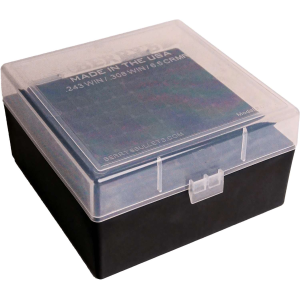 Berry's 25338 Ammo Box  Clear/Black Polypropylene 100rd