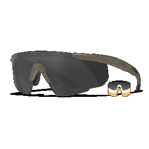 Wiley X 308T Saber Advanced Clear, Smoke Grey, Light Rust Lenses/Matte Tan Frame Sunglasses