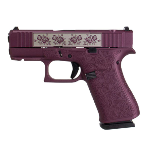 GLOCK 43X MOS FXD 55lb wfront railsFULL ENGRVD PAISLEY BLACK CHERRY
