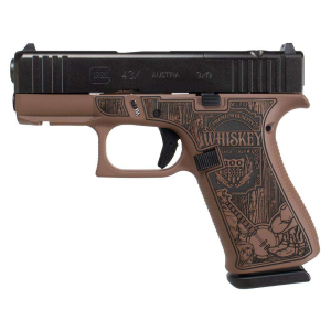 GLOCK 43X MOS FXD 55lb wfront railsENGRAVED COUNTRY BOURBON CERAKOTE