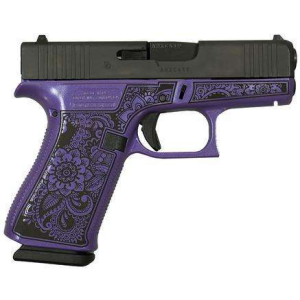 GLOCK 43X 9MM FXD WFRONT RAILSMandala w Purple Pearl frame only