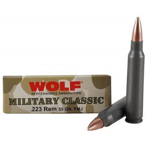WOLF Military Classic .223rem Non-corrosive, 55gr Fmj, 20rd Box