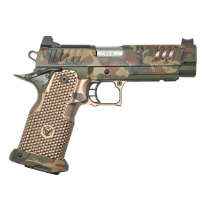 Vulcan Gods Plaid Edition M81 FDE Grip Staccato 2011 P XCut Optic Ready 44 Ported 9mm Pistol