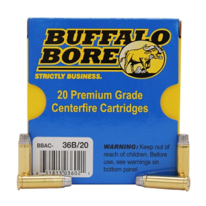BUFFALO Bore Ammunition 36b/20 Heavy Outdoorsman 32 H&r Mag +p 130 Gr Hard Cast (hc) 20 Bx/ 12 Cs