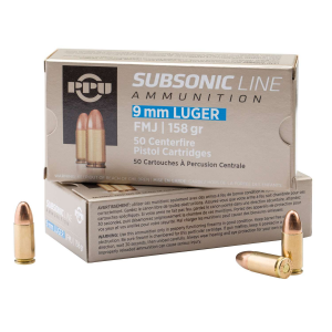 PPU Subsonic Luger FMJ Ammo