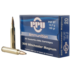 PPU Pp3002 Standard Rifle 300 Win Mag 165 Gr Pointed Soft Point Boat Tail (pspbt) 20 Bx/ 10 Cs