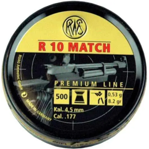 RWS/Umarex 2315014 R10 Match Pellets .177 Pellet Lead Wadcutter Pellet 500 Per Tin