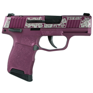 Sig Sauer Exclusive Black Cherry Roses P365380 Handgun 380 Auto 10rd Magazine 31 Barrel Black Manual Safety