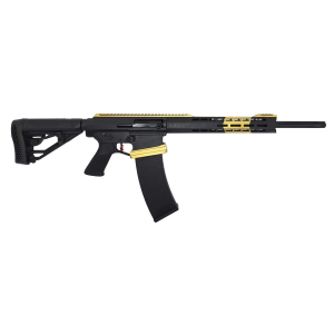 Genesis Arms Gen-12 3Gun Edition, 12 Gauge, 18.625 Barrel, 1- 10rd Magazine, Black & Gold, Semi-Auto Shotgun - Genesis Arms