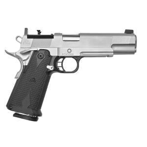 Alchemy Custom Weaponry Quantico HiCap 9mm 5 Barrel 2 17rd Magazines Optics Ready Chrome No Roll Marks Pistol
