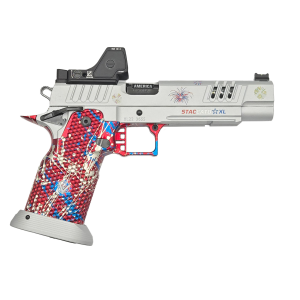 Vulcan Staccato XL Fireworks 9mm 54 Bull Barrel 2 17rd Magazines Trijicon RMR HD 325 MOA Red Dot Pistol