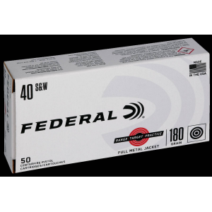 FEDERAL Rtp40180 Range And Target 40 Smith & Wesson 180 Gr Full Metal Jacket 50 Bx/ 20 Cs