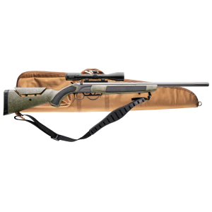 CVA PR3232NSCP Accura MR-X 45 Cal 26 Tungsten Cerakote Fluted Threaded Barrel, Drilled & Tapped Receiver, Adjustable Black/Gray Webbing Synthetic Stock, KonusPro 309x40mm IR w/BDC, Soft Rifle Case