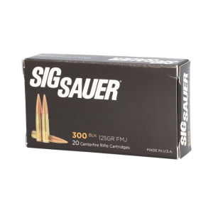 Sig Sauer E300B120 Elite Performance  300 Blackout 125 gr Full Metal Jacket (FMJ) 20 Bx/ 25 Cs