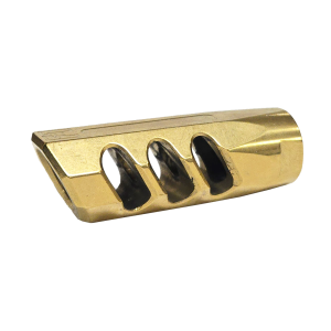 F-1 Firearms Surplus Angled Faced Muzzle Break 5.56 1/2x28mm - GOLD