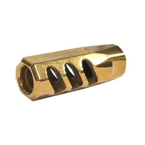 F-1 Firearms Surplus Flat Faced Muzzle Break 5.56 1/2x28mm - GOLD