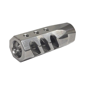 F-1 Firearms Surplus Flat Faced Silver Muzzle Break 9mm 1/2x28mm - SILVER
