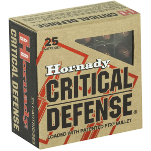 HORNADY 91000 Critical Defense 9x18 Makarov 95 Gr Flex Tip Expanding 25 Bx/ 10 Cs
