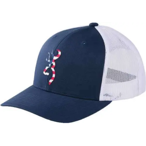 BROWNING CAP ALLEGIANCE MESH SNPBCK USA BCKMRK BLUE/WHITE