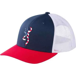 BROWNING CAP ALLEGIANCE MESH SNPBCK USA BCKMRK RED/WHTE/BLU