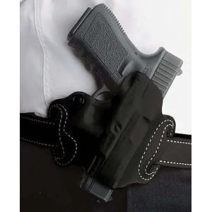 DESANTIS MINI SLIDE HOLSTER OWB LH LEATHER S/A HELLCAT BLK