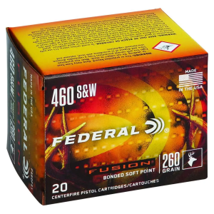 Federal F460FS1 Fusion 460 S&W Mag 260 gr Fusion Soft Point 20 Bx/ 10 Cs
