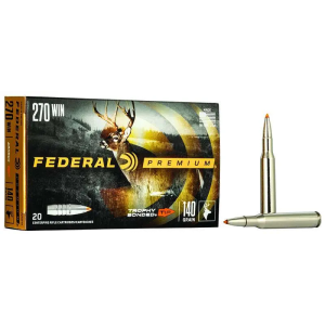 FEDERAL P270tt3 Premium 270 Win 140 Gr Trophy Bonded Tip 20 Bx/ 10 Cs