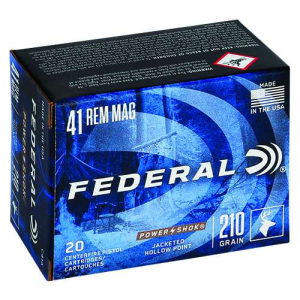 FEDERAL C41a Power-shok 41 Rem Mag 210 Gr Jacketed Hollow Point (jhp) 20 Bx/ 25 Cs