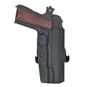 Rounded Gear CEX19115NRCFRHOWBPDL  Paddle Holster OWB Black Carbon Fiber Kydex Fits 1911 5 Right Hand