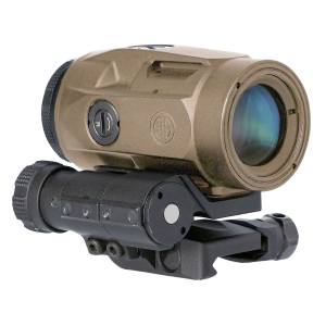 JULIET3-MICRO MAGNIFIER, 3X22MM, PUSH-BUTTON MOUNT WITH SPACERS, FDE
