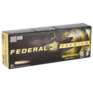 FEDERAL P300wsmbch1 Premium Berger Hybrid Hunter 300 Wsm 185 Gr Berger Hybrid Hunter 20 Bx/ 10 Cs