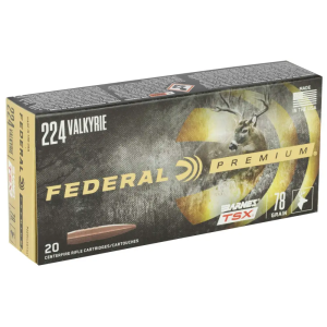 Federal P224VLKBTSX1 Premium  224 Valkyrie 78 gr Barnes Triple-Shock X 20 Bx/ 10 Cs