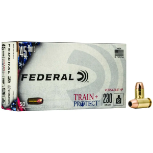Federal TP45VHP1 Train + Protect 45 ACP 230 gr Versatile Hollow Point 50 Bx/ 10 Cs