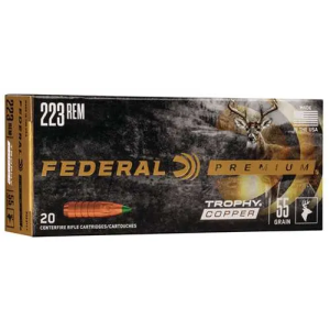 FEDERAL P223tc1 Premium 223 Rem 55 Gr Trophy Copper (tc) 20 Bx/ 10 Cs