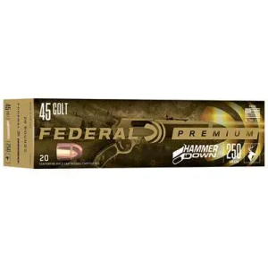 FEDERAL Lg45c1 Premium Hammerdown 45 Colt (lc) 250 Gr Bonded Hollow Point 20 Bx/ 10 Cs