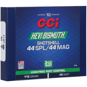 CCI 3744b Pest Control Hevi Bismuth 44spl/44 Mag 112 Gr #8 Shotshell Aluminum 10rds