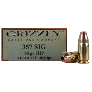Grizzly Ammo GC357S2 357Sig 90gr Jacketed Hollow Point 20 Per Box/10 Case