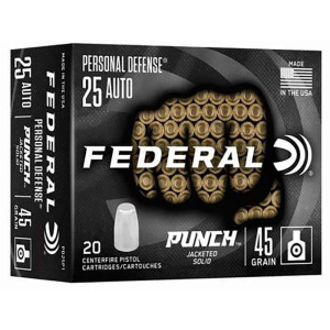FEDERAL Punch Amo 25 Auto 45gr 20rd Box (10 Box Case)