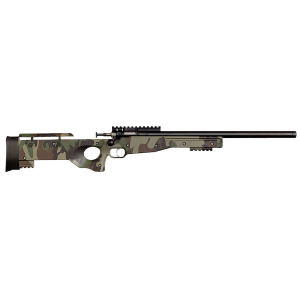 Crickett KSA2150-M81 Precision Full Size 22 LR Single Shot 16.10 Blued Threaded Bull Barrel, Blued Crickettinny Rail Steel Receiver, M81 Woodland Camo Synthetic Adj LOP Stock