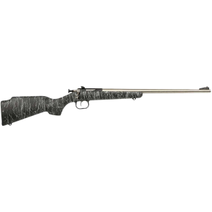 Crickett KSA2444 Gen2 Youth 22 LR 1rd 16.13 Stainless Single Shot Barrel, Stainless Steel Receiver, Black w/White Webbing Fixed Synthetic Stock